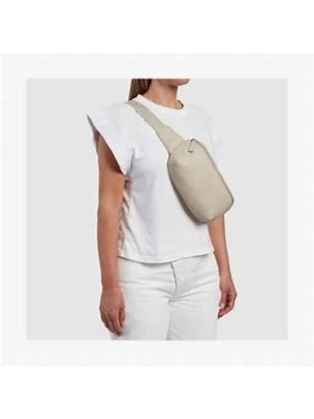 Monos Metro Sling Bag Ivory Vegan Leather Crossbody Belt Bag
